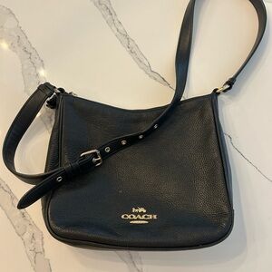 Coach Black Pebbled Leather Shoulder Bag